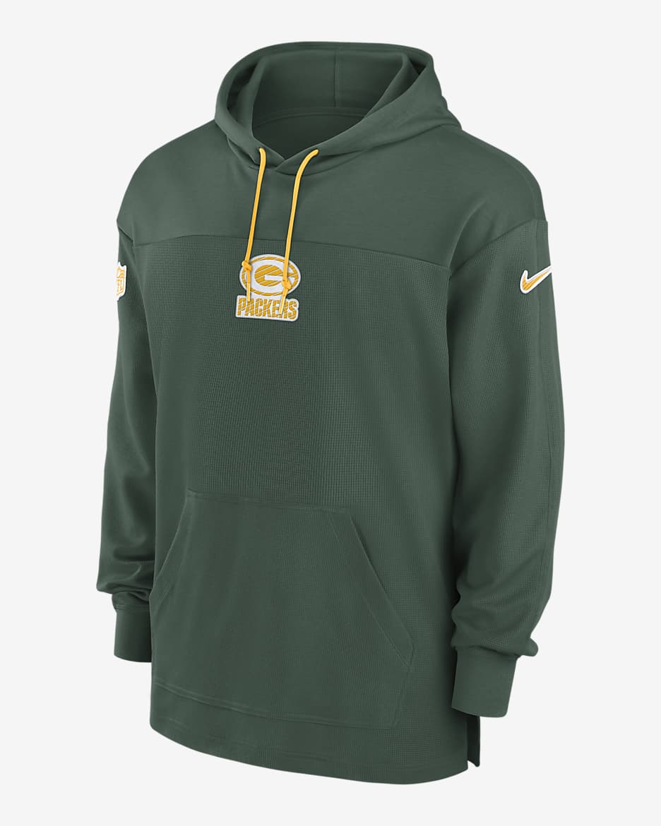 Nike Green Bay Packers Hoodie Men's Size Large Green Yellow discount Dri-Fit NFL 32 Hill